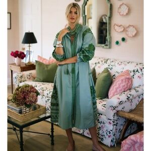 Julia Amory Coatue Caftan + Sash in Verdigris Size L